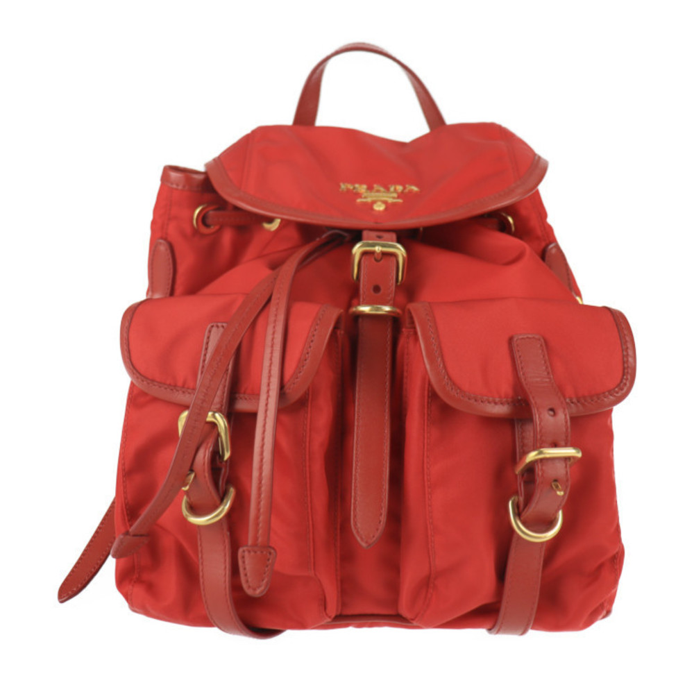 Prada Backpack Leather Red Nylon - image 2